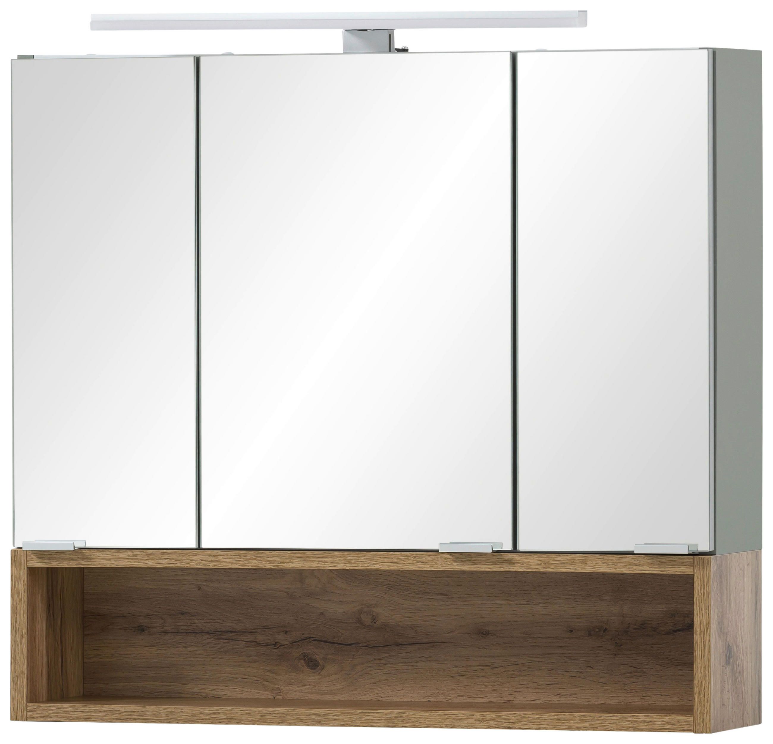 SPIEGELSCHRANK 66,6/64,6/16 cm  - Eichefarben/Pastellgrün, MODERN, Glas/Holzwerkstoff (66,6/64,6/16cm) - Stylife