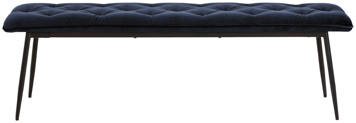 SITZBANK in Textil Dunkelblau  - Schwarz/Dunkelblau, Trend, Textil/Metall (159/48/38cm) - MID.YOU