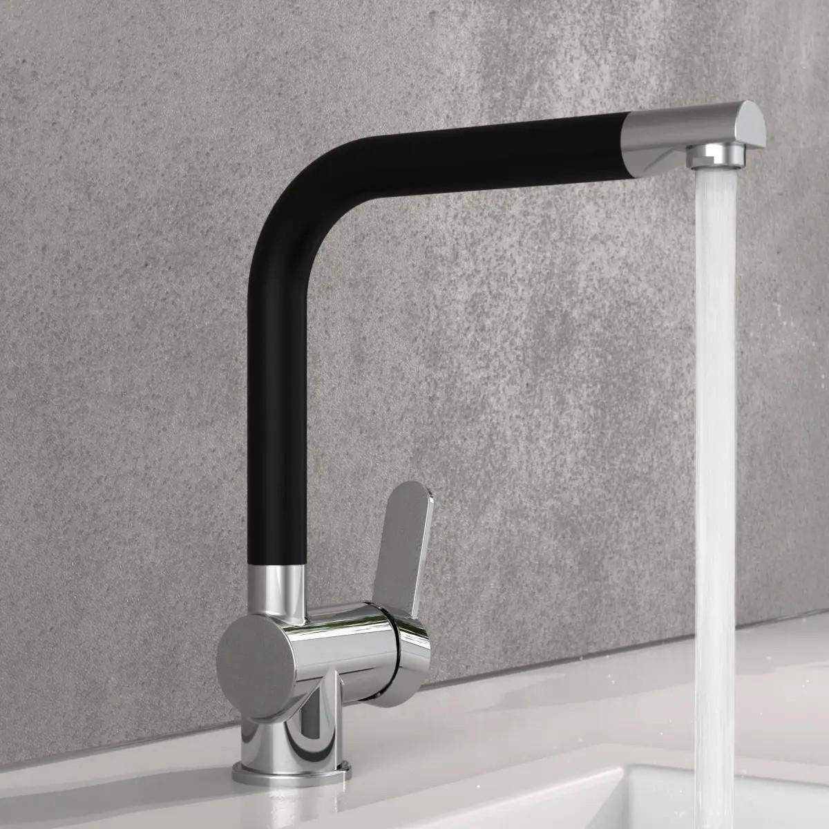 KÜCHENARMATUR  - Chromfarben/Schwarz, Basics, Metall (5,7/30/26,5cm) - Schütte