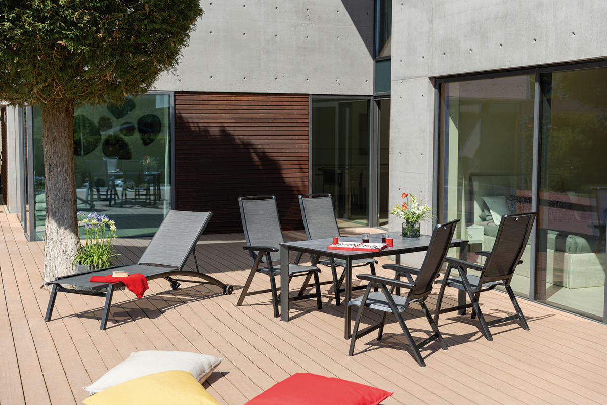 GARTENKLAPPSESSEL Aluminium Anthrazit, Graphitfarben  - Anthrazit/Graphitfarben, Basics, Textil/Metall (63/112/68cm) - Kettler