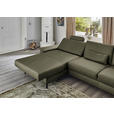 ECKSOFA  in Echtleder Waldgrün  176/334 cm  - Waldgrün/Schwarz, Design, Leder/Metall (176/334cm) - Dieter Knoll