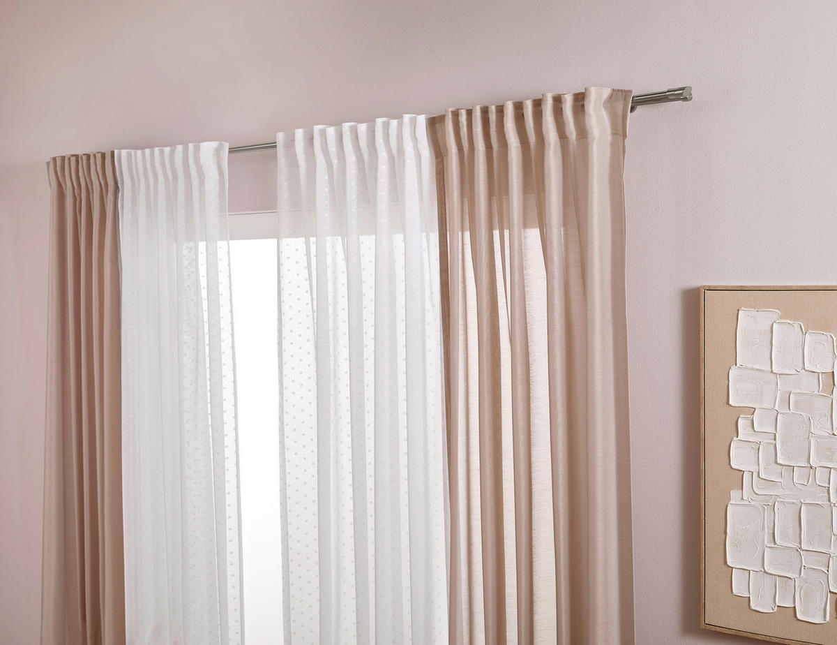FERTIGVORHANG  halbtransparent   140/245 cm 2 Stück  - Weiß, Basics, Textil (140/245cm) - Esposa