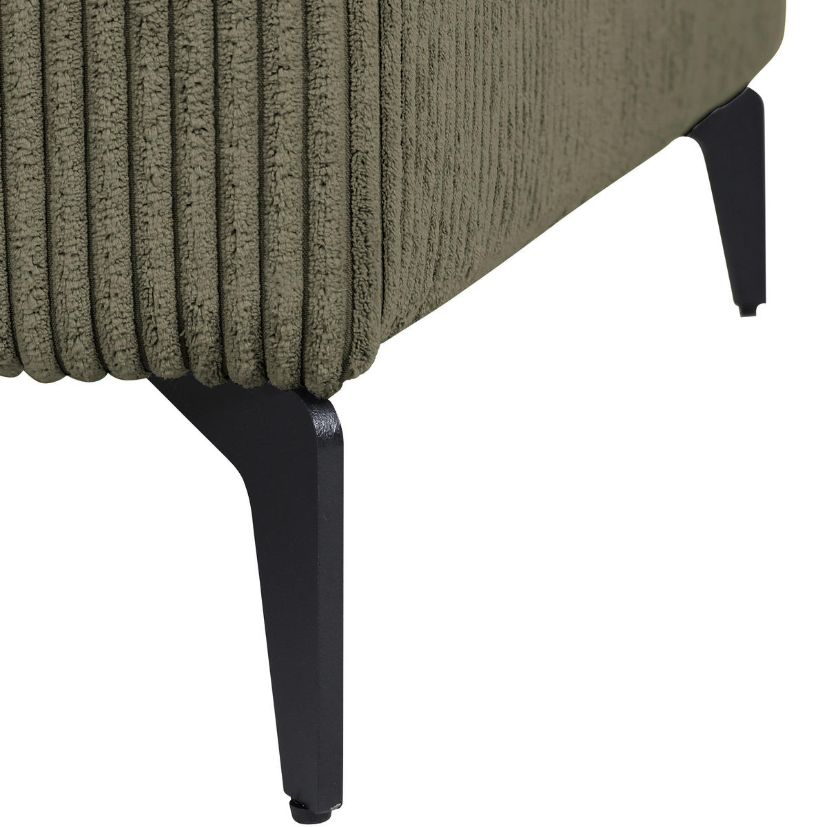 ECKSOFA in Cord Dunkelgrün  - Dunkelgrün/Schwarz, Konventionell, Textil/Metall (170/285cm) - Carryhome