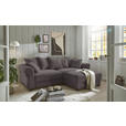 ECKSOFA Dunkelgrau Cord  - Dunkelgrau/Schwarz, KONVENTIONELL, Kunststoff/Textil (255/185cm) - Hom`in