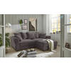 ECKSOFA in Cord Dunkelgrau  - Dunkelgrau/Schwarz, KONVENTIONELL, Kunststoff/Textil (255/185cm) - MID.YOU