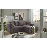 ECKSOFA in Cord Dunkelgrau  - Dunkelgrau/Schwarz, KONVENTIONELL, Kunststoff/Textil (255/185cm) - MID.YOU