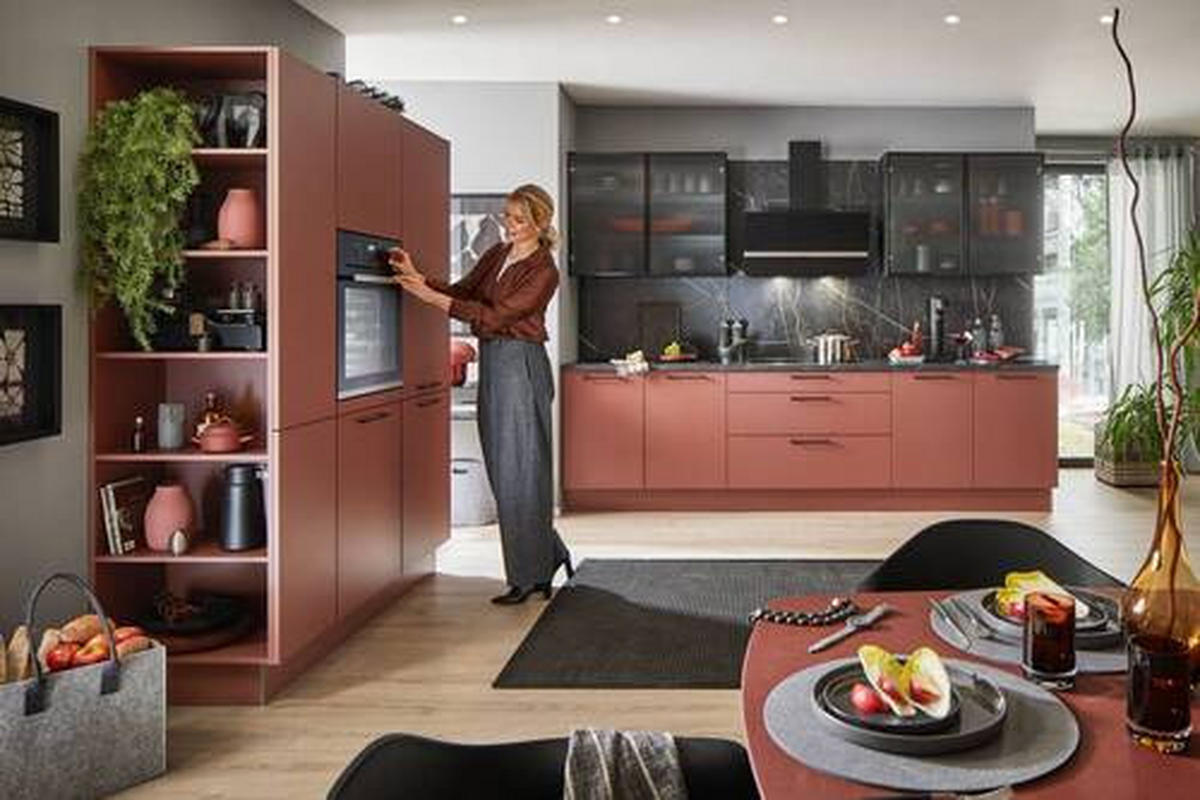 EINBAUKÜCHE Scala  - Rosa, Design, Holzwerkstoff - Moderano
