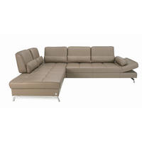 ECKSOFA Loft in Echtleder Braun  251/300 cm  - Alufarben/Braun, Design, Leder/Metall (251/300cm) - Joop!