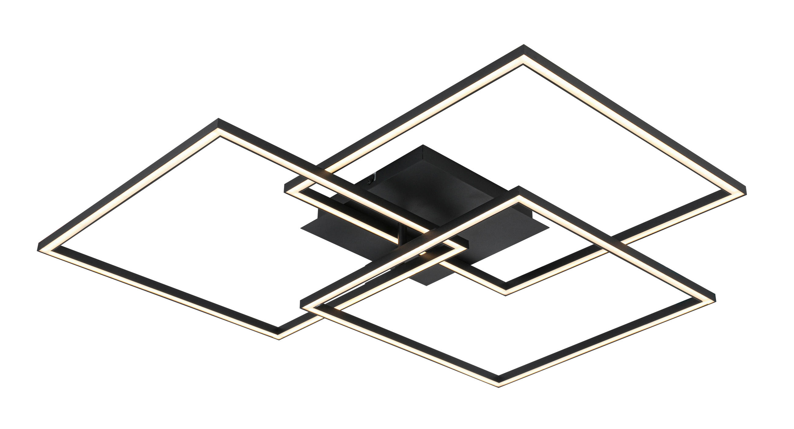 LED PLAFONJERA  - bela/crna, Trendi, metal/plastika (70/70/9cm) - Novel