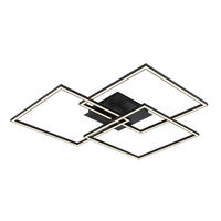 LED PLAFONJERA  - bela/crna, Trendi, metal/plastika (70/70/9cm) - Novel