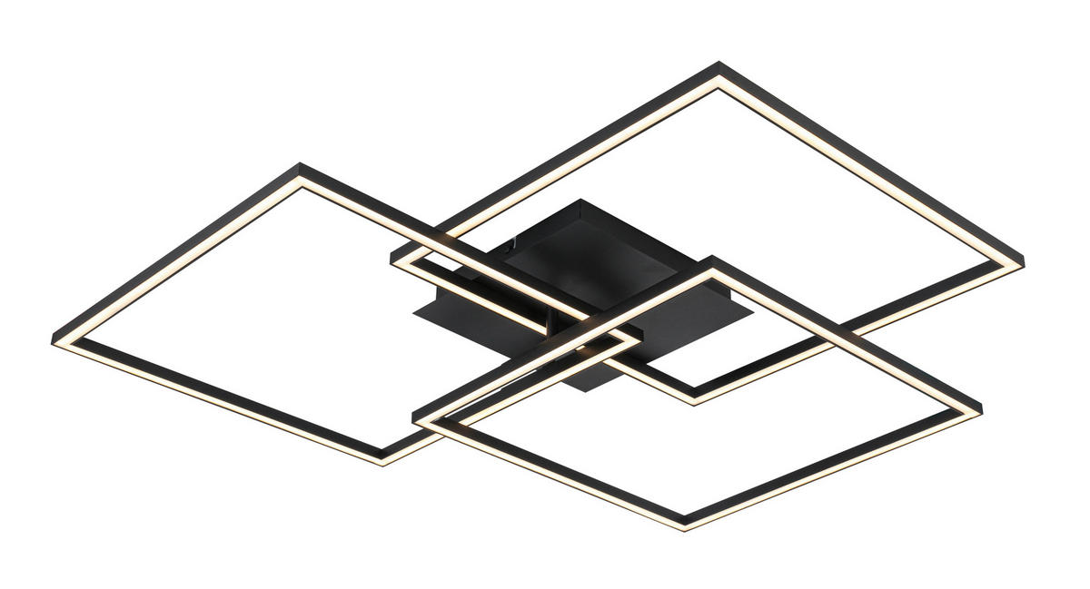 LED PLAFONJERA  - bela/crna, Trendi, metal/plastika (70/70/9cm) - Novel