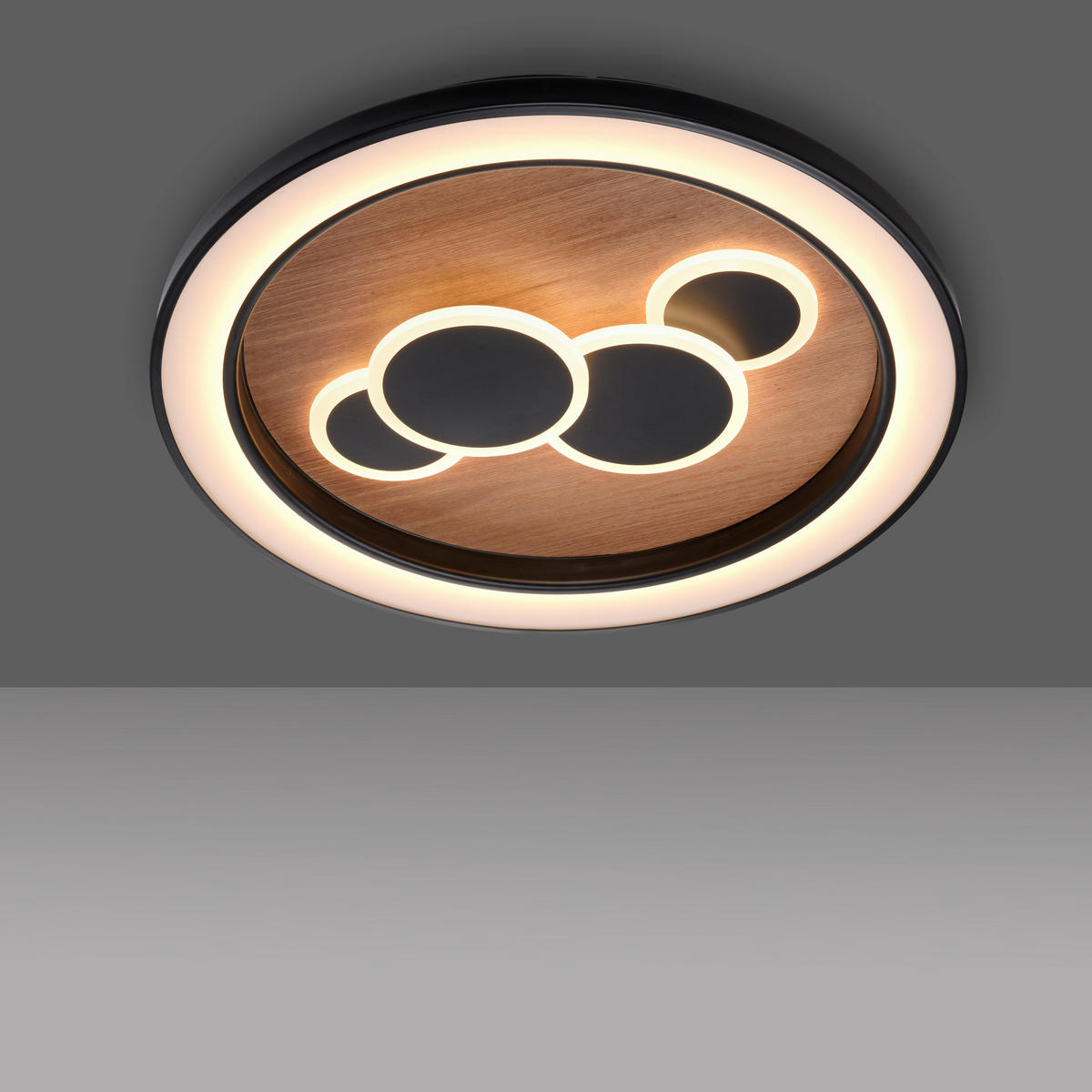 LED-DECKENLEUCHTE Eliza 60/60/8 cm   - Natur, Holz (60/60/8cm) - Paul Neuhaus