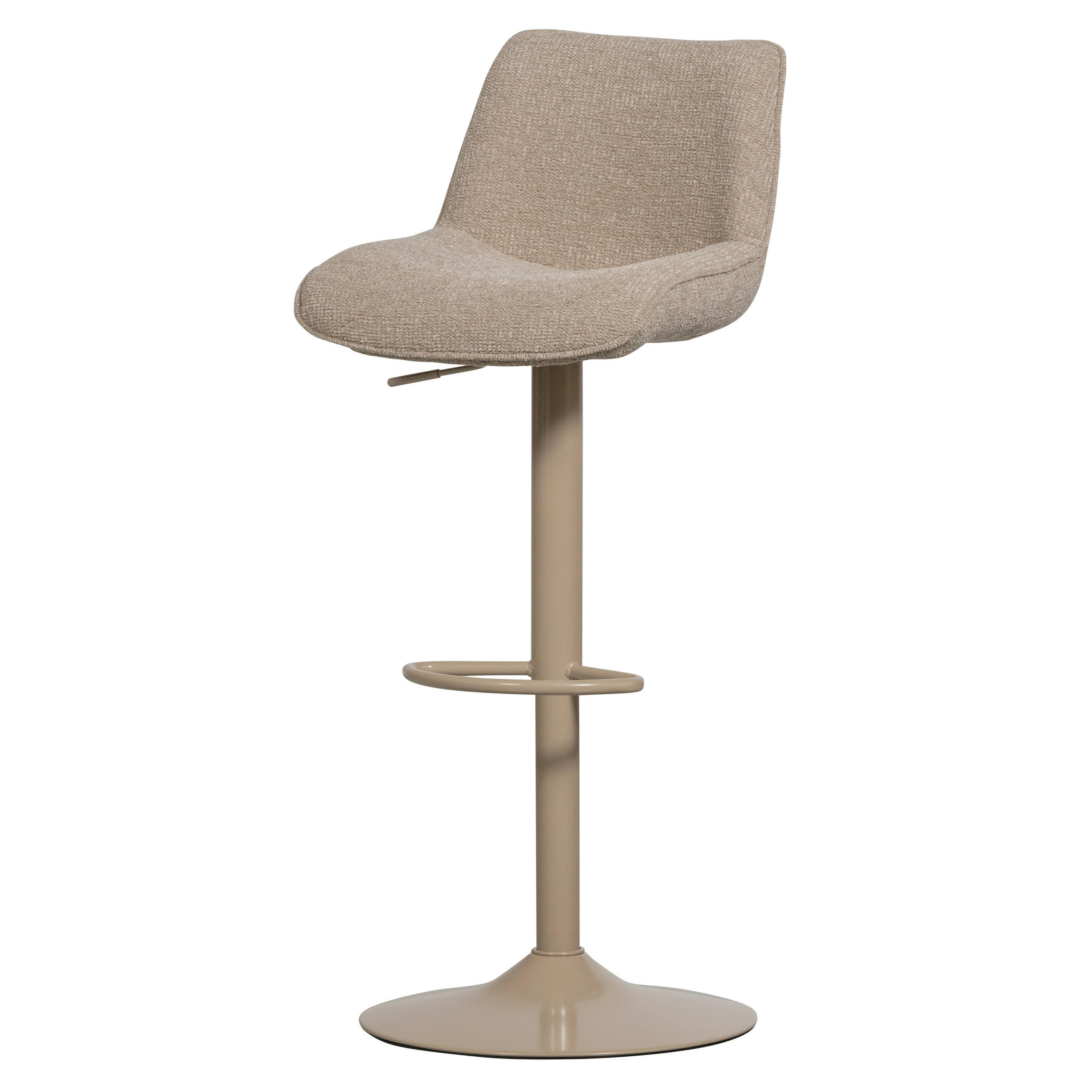BARHOCKER Webstoff Sandfarben Gusseisen  - Sandfarben, MODERN, Textil/Metall (45/110/50cm) - Livetastic