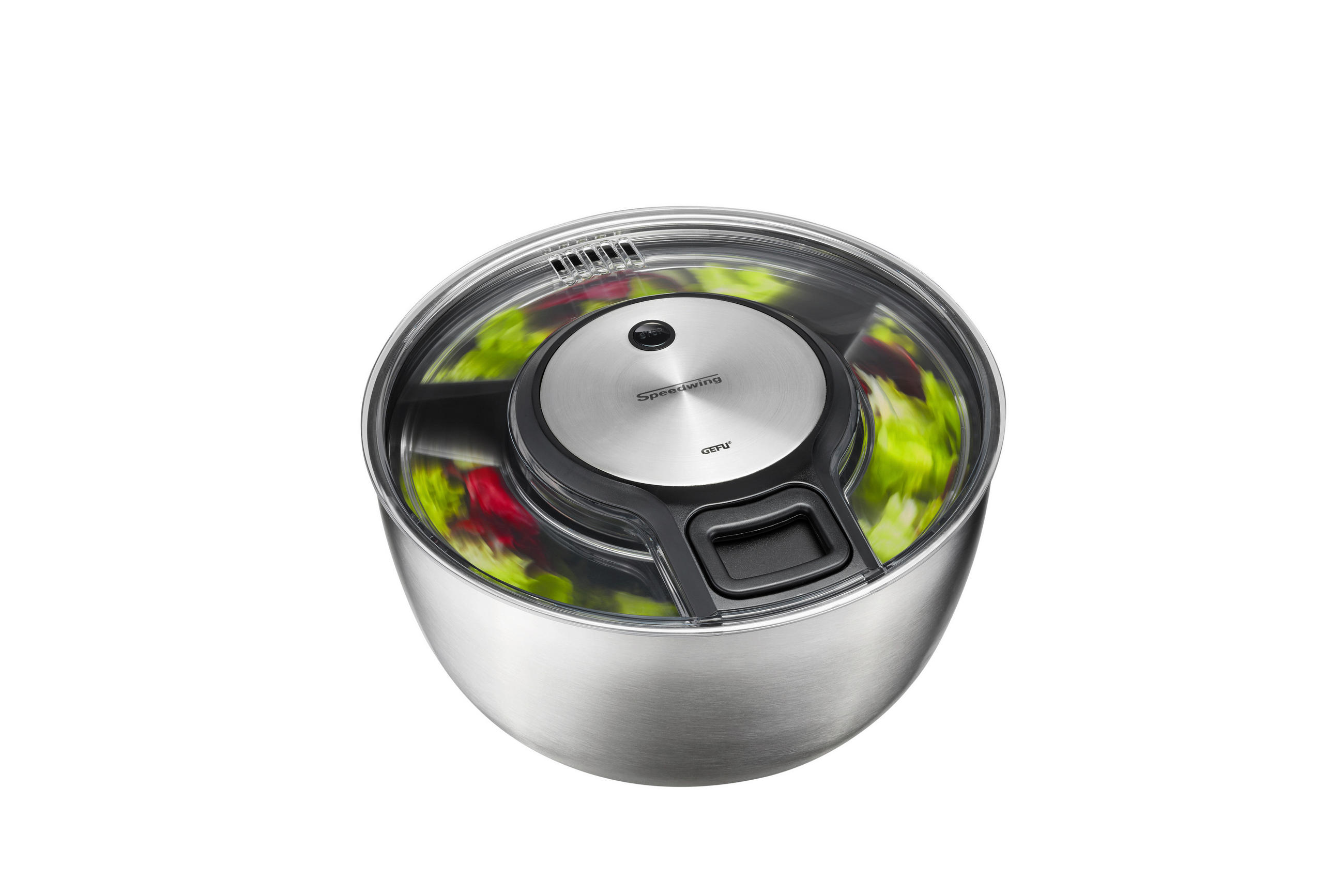 SALATSCHLEUDER - Edelstahlfarben/Schwarz, Konventionell, Kunststoff/Metall (27/14cm) - Gefu
