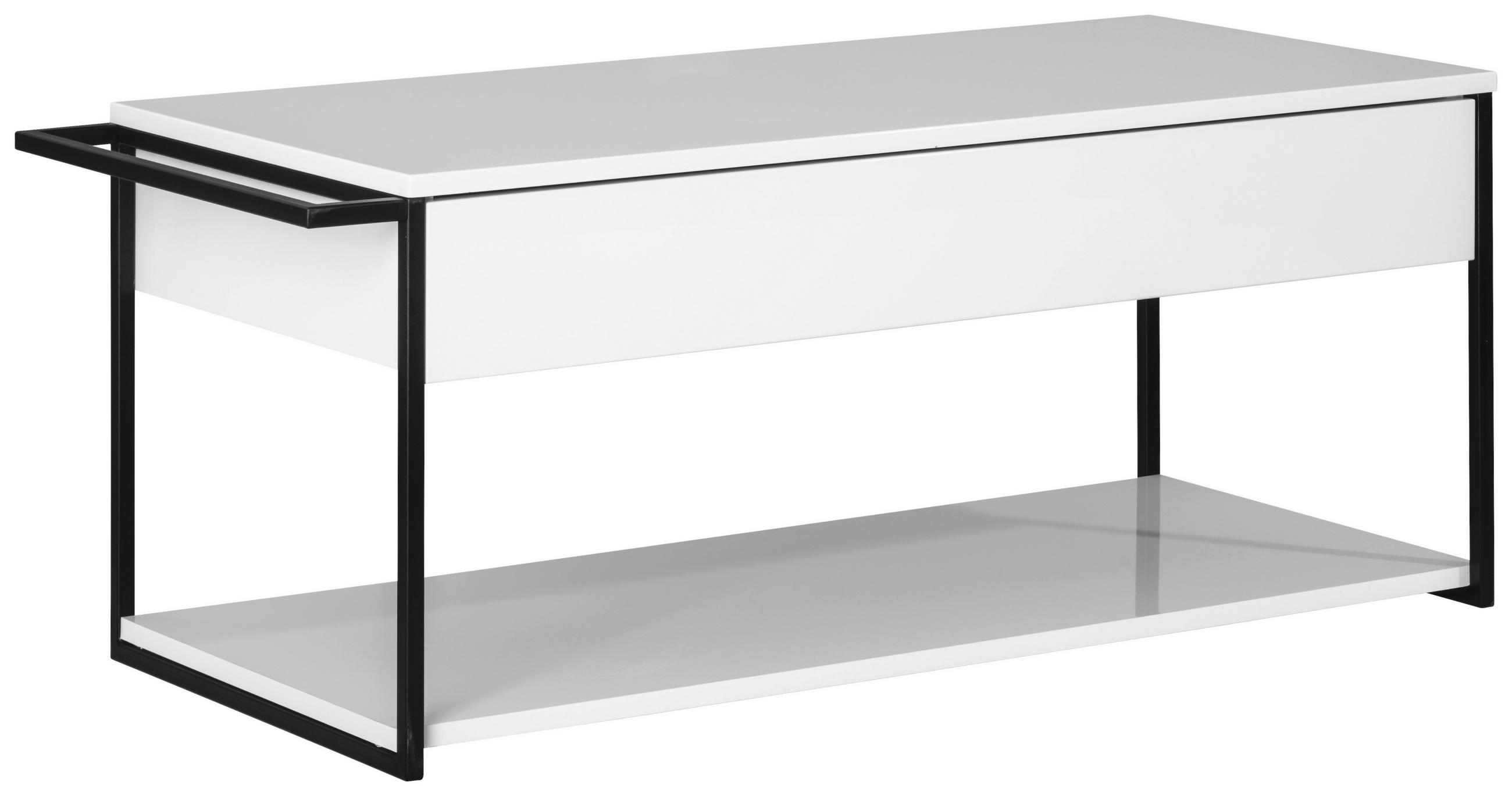 Mid.you Waschtischunterschrank Schwarz, Weiß 107.5x43.5x47.5 cm