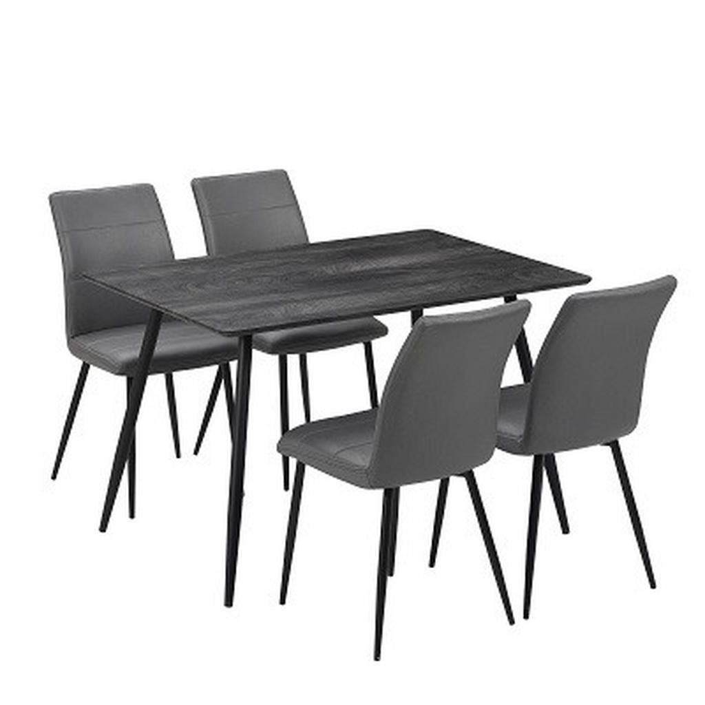 Essgruppe Morgan 5-Teilig Metall/ Textil Grau/Schwarz