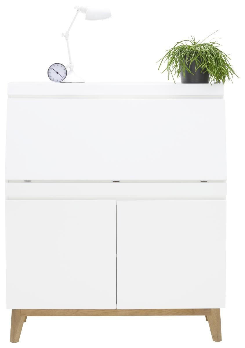 Thumbnail - Novel Sekretär, Weiß, Eiche, Holzwerkstoff, Eiche, massiv, 96.7x115x40.5 cm, Arbeitszimmer, Schreibtische, Sekretäre