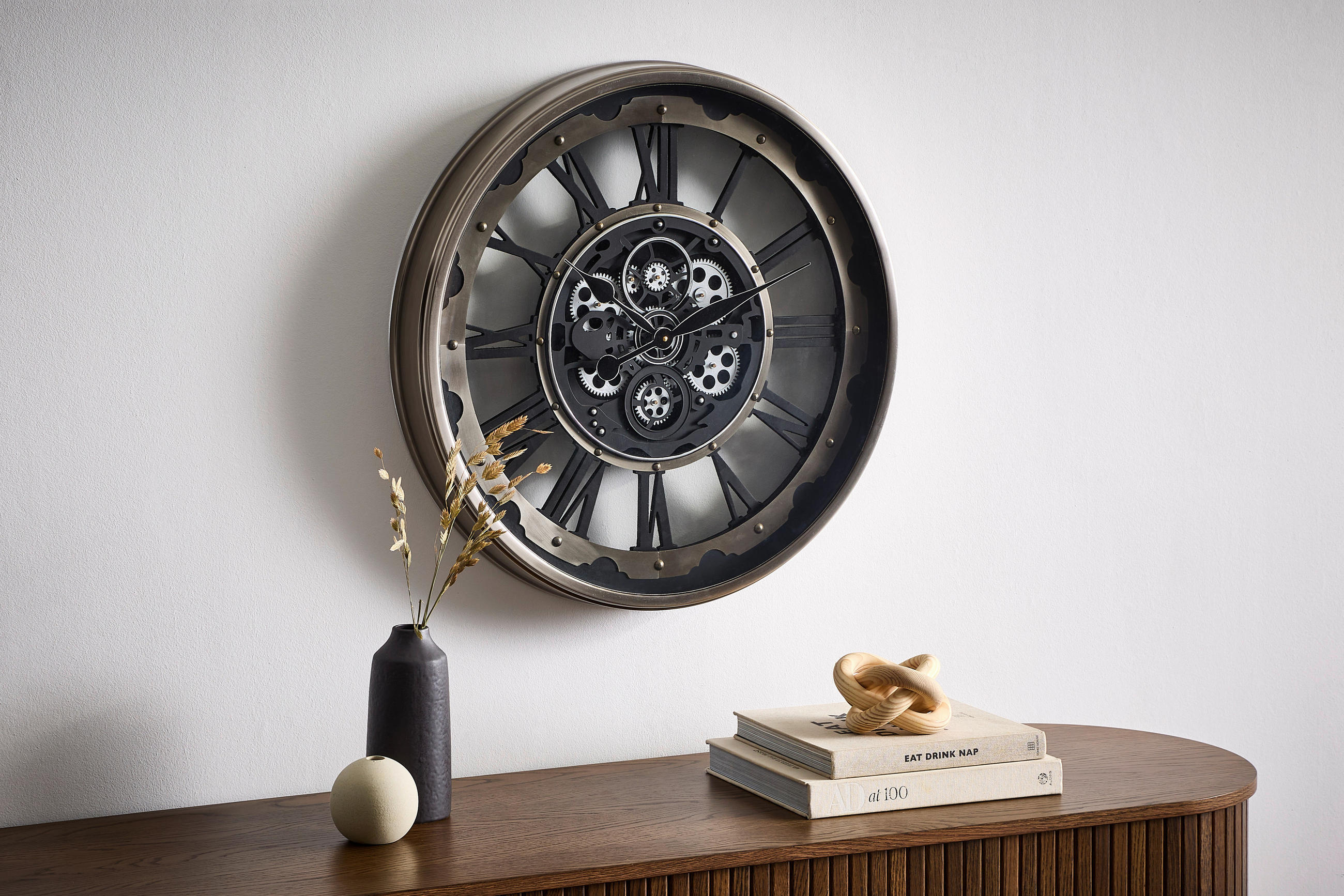 WANDUHR  Grau, Schwarz  - Schwarz/Grau, Trend, Glas/Kunststoff (66/9/66cm) - Landscape