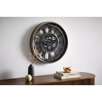 WANDUHR  Grau, Schwarz  - Schwarz/Grau, Trend, Glas/Kunststoff (66/9/66cm) - Landscape