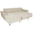 ECKSOFA inkl. Funktionen in Cord Naturfarben  - Silberfarben/Naturfarben, Design, Textil/Metall (167/250cm) - Xora