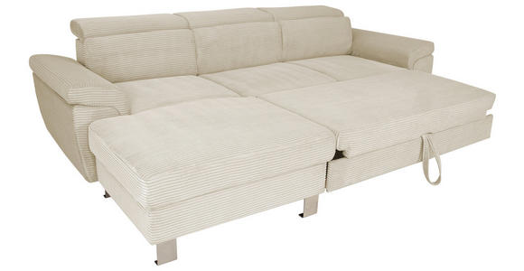 ECKSOFA in Cord Naturfarben  - Silberfarben/Naturfarben, Design, Textil/Metall (167/250cm) - Xora