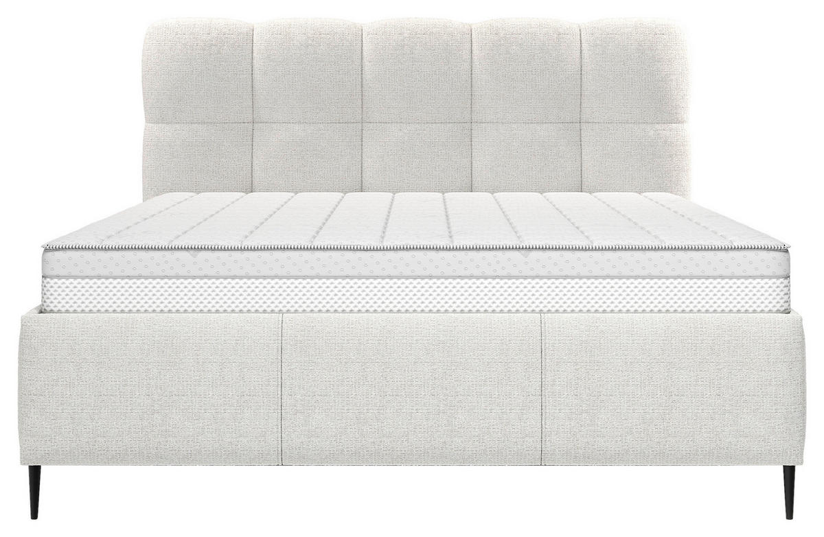 POLSTERBETT gepolstertes Kopfteil, Lattenrost 200/200 cm  in Naturfarben  - Schwarz/Bronzefarben, Design, Holz/Textil (200/200cm) - Boxxx