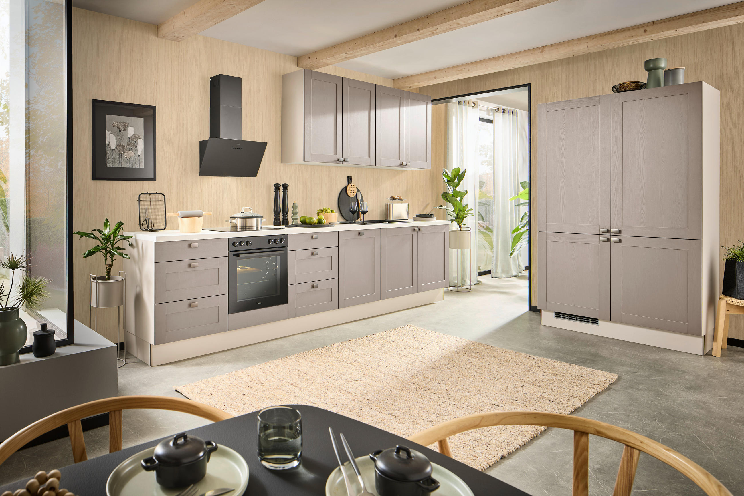ECKKÜCHE XO50 360/120 cm  in Grau, Kaschmir  - Kaschmir/Creme, Design, Holzwerkstoff/Metall (360/120cm) - Xora