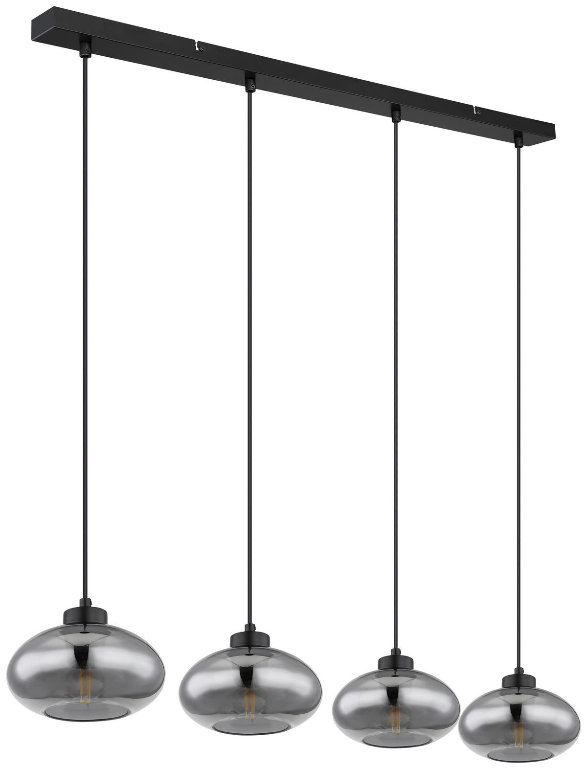 HÄNGELEUCHTE 96/18/120 cm    - Schwarz, Design, Glas/Metall (96/18/120cm) - Novel