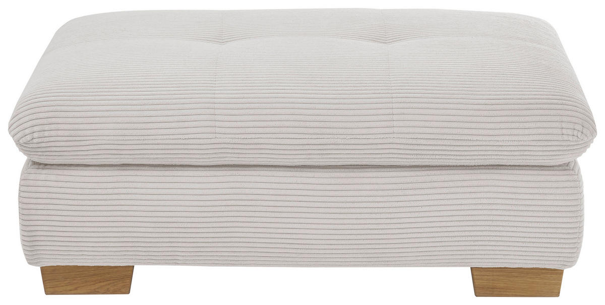 HOCKER Cord Hellgrau  - Eichefarben/Hellgrau, Design, Holz/Textil (106/43/74cm) - SetOne by Musterring