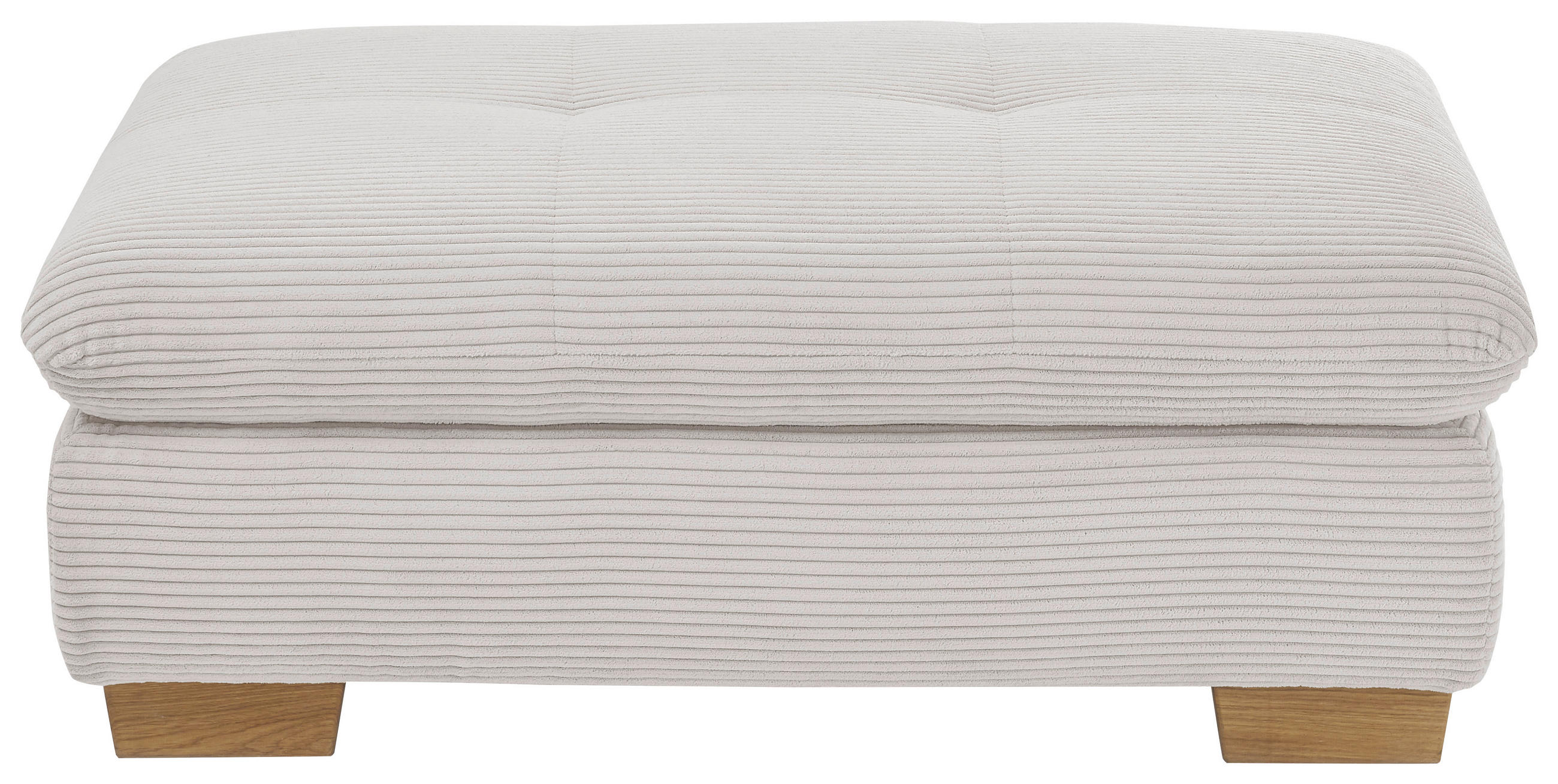 Thumbnail - SetOne by Musterring Hocker, Hellgrau, Textil, Eiche, massiv, rechteckig, 106x43x74 cm, Stoffauswahl, Lederauswahl, Fußa...