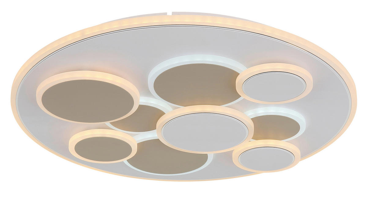 LED-DECKENLEUCHTE Monty 48,5/6 cm  - Sandfarben/Opal, Design, Kunststoff/Metall (48,5/6cm) - Globo