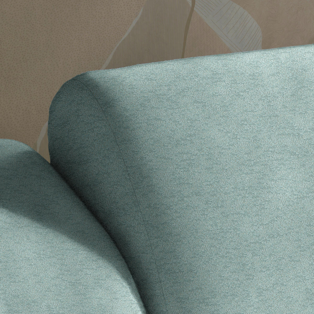 ECKSOFA in Velours Mintgrün  329/150 cm  - Buchefarben/Mintgrün, Design, Holz/Textil (329/150cm) - Lomoco