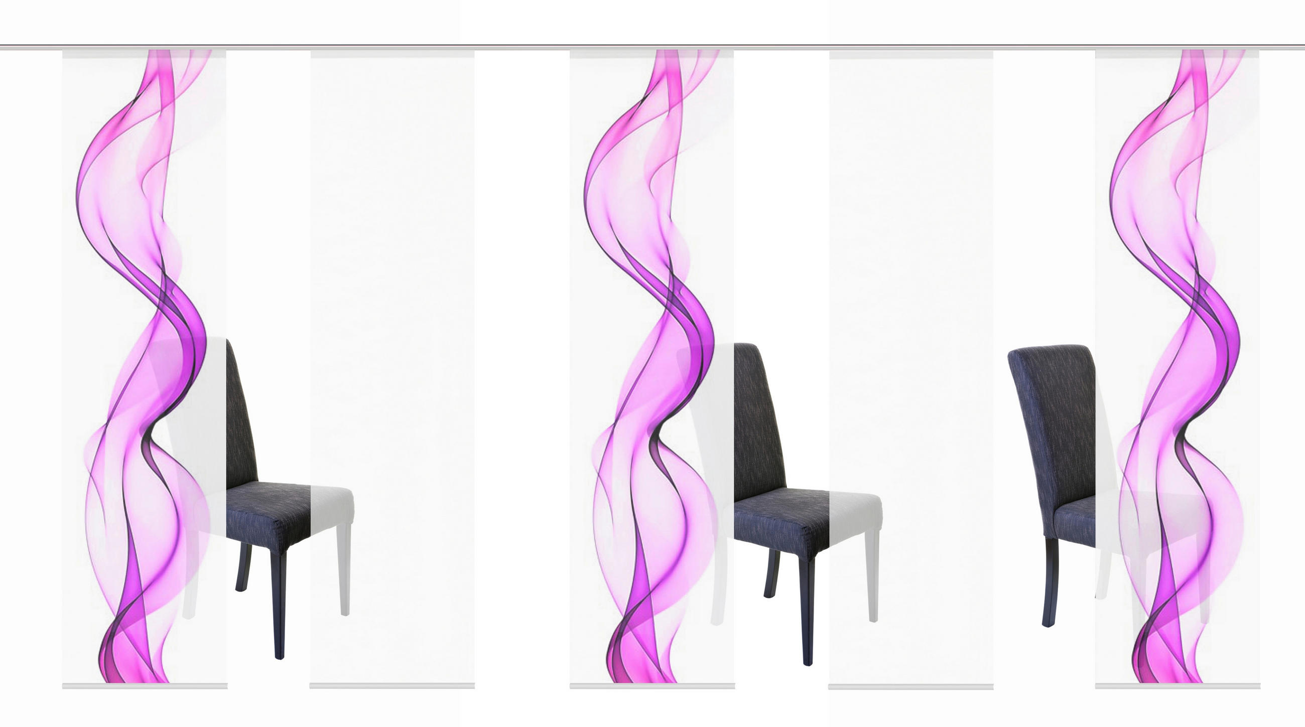 FLÄCHENVORHANG in Beere halbtransparent - Beere, Design, Textil (5x60/245cm)