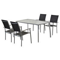 GARTENSET Aluminium  - Silberfarben/Schwarz, MODERN, Textil/Metall - Gardenson