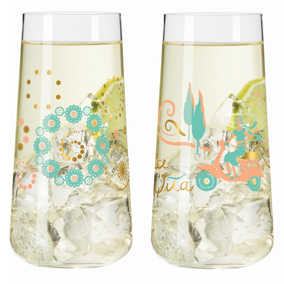 GLÄSERSET Sommerrausch 2-teilig  - Transparent/Multicolor, Design, Glas (8,2/16,6cm) - Ritzenhoff
