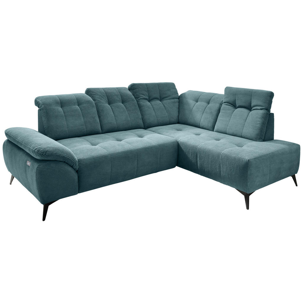 Thumbnail - Livetastic Ecksofa, Petrol, Textil, 4-Sitzer, Ottomane rechts, L-Form, 272x200 cm, seitenverkehrt erhältlich, Rücken ech...