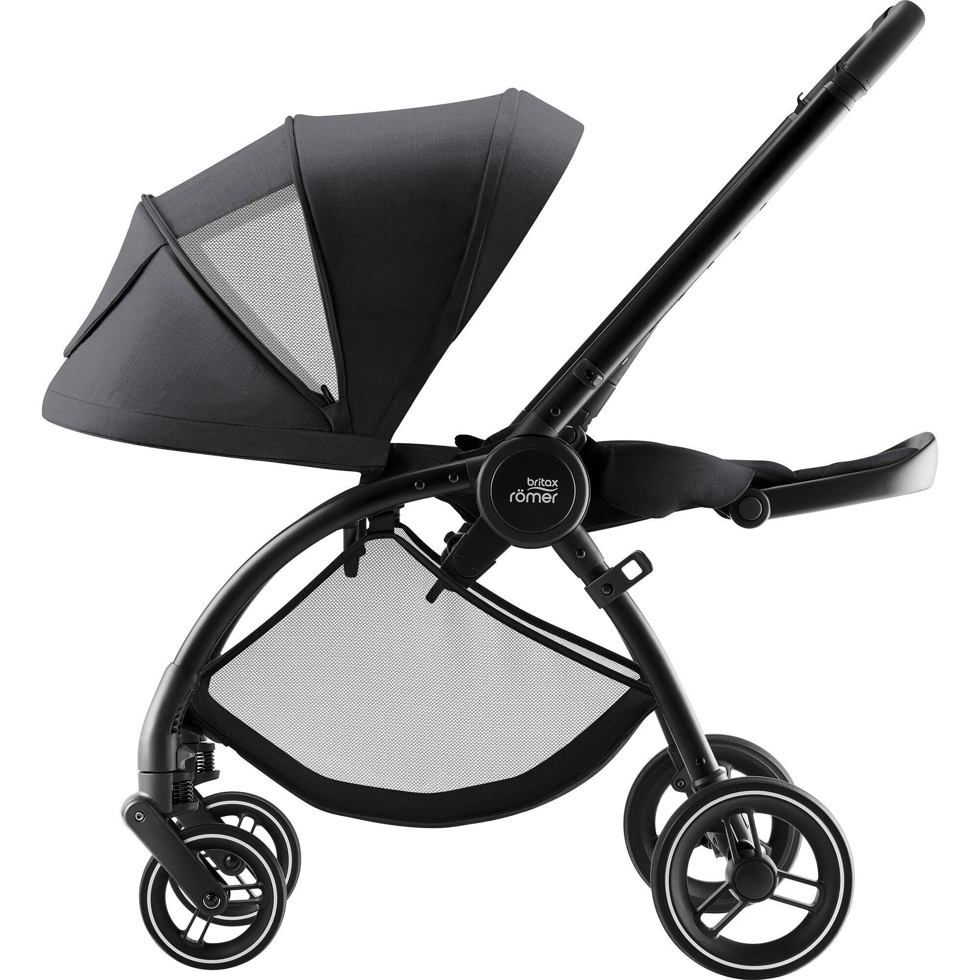KINDERWAGEN Rio Carbon Black - Schwarz/Grau, Basics, Textil/Metall (55/120/93cm) - Britax Römer