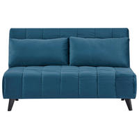 SCHLAFSOFA Samt Dunkelblau  - Schwarz/Dunkelblau, Design, Holz/Textil (143/82/91cm) - Carryhome
