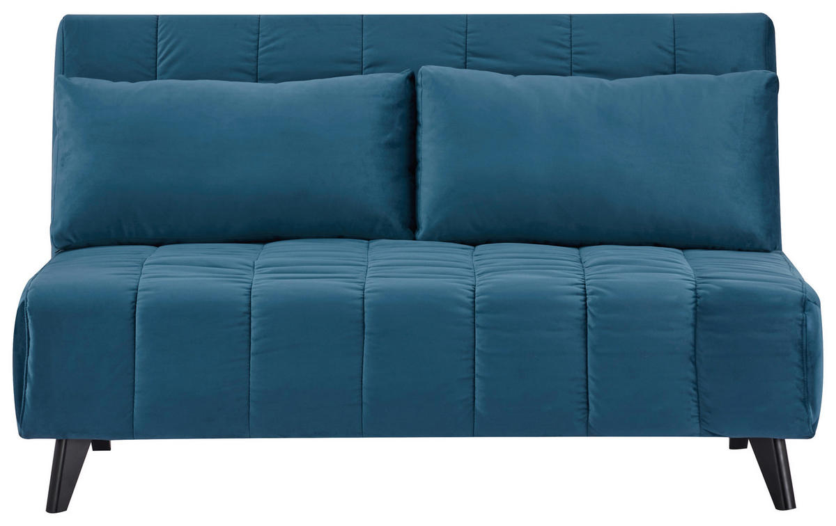 SCHLAFSOFA Samt Dunkelblau  - Schwarz/Dunkelblau, Design, Holz/Textil (143/82/91cm) - Carryhome