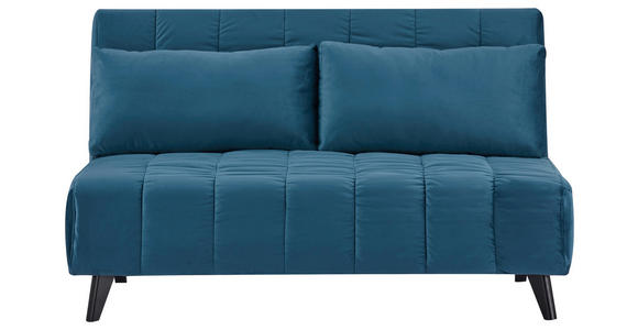 SCHLAFSOFA Samt Dunkelblau - Schwarz/Dunkelblau, Design, Holz/Textil (143/82/91cm) - Carryhome