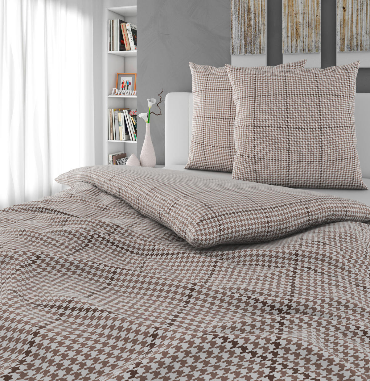 BETTWÄSCHE 3-teilig Satin 200/200 cm  - Taupe, Textil (200/200cm) - Bio:Vio