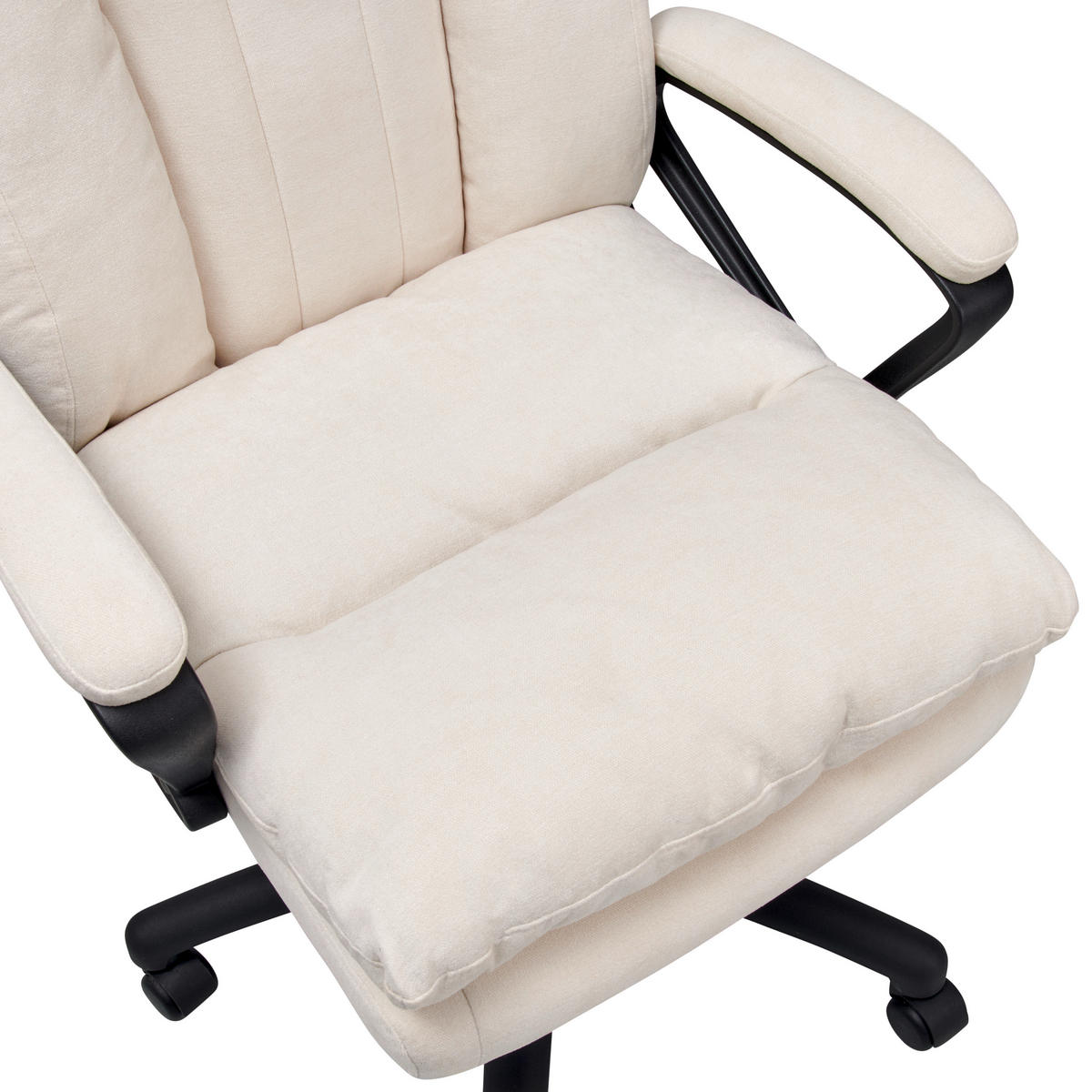 CHEFSESSEL  in Chenille Beige  - Beige/Schwarz, Lifestyle, Holz/Kunststoff (66/114-122/71cm) - MID.YOU