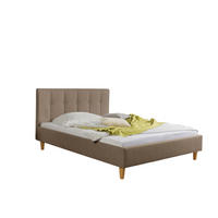 POLSTERBETT  in Hellbraun,  - Hellbraun/Naturfarben, MODERN, Holz/Textil (145/99/216cm) - Livetastic