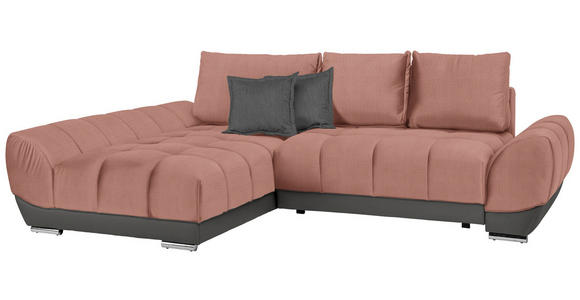 ECKSOFA in Braun, Grau, Rosa  - Braun/Rosa, MODERN, Textil/Metall (192/290cm) - Carryhome