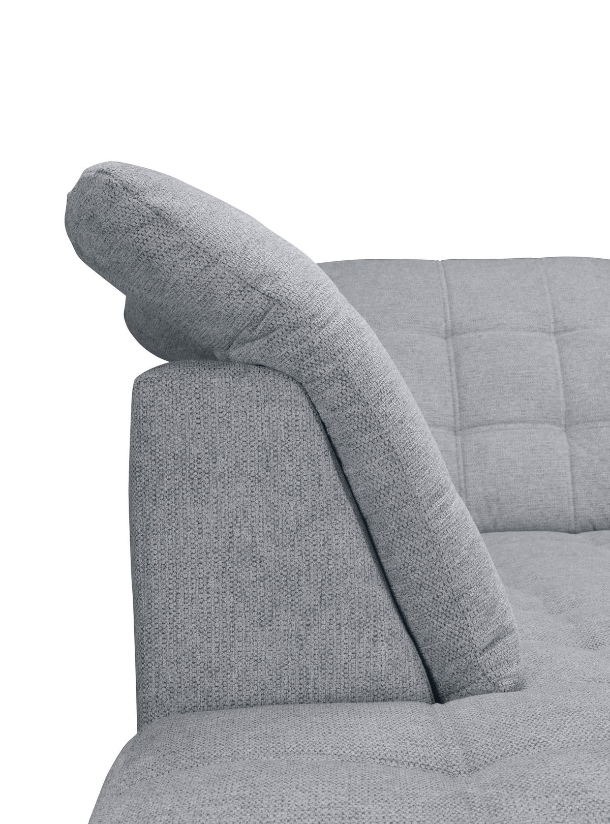 ECKSOFA Hellgrau Chenille  - Chromfarben/Hellgrau, KONVENTIONELL, Kunststoff/Textil (205/260cm) - Carryhome