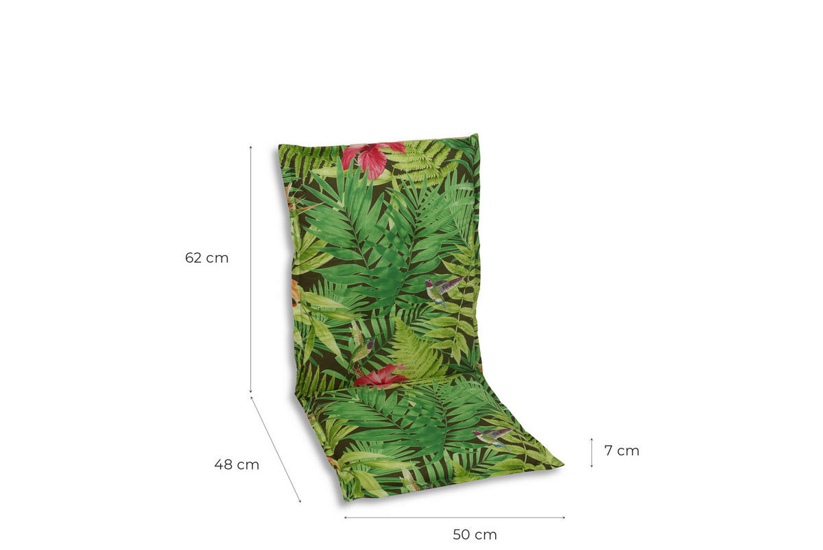 SESSELAUFLAGENSET Blätter  - Dunkelgrün/Hellgrün, Basics, Textil (50/7/100cm)
