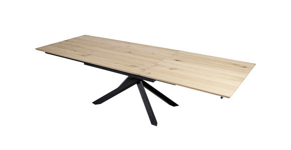 ESSTISCH in Holz, Metall, Holzwerkstoff 190-290/100/76 cm - Eichefarben/Schwarz, MODERN, Holz/Holzwerkstoff (190-290/100/76cm) - Valnatura