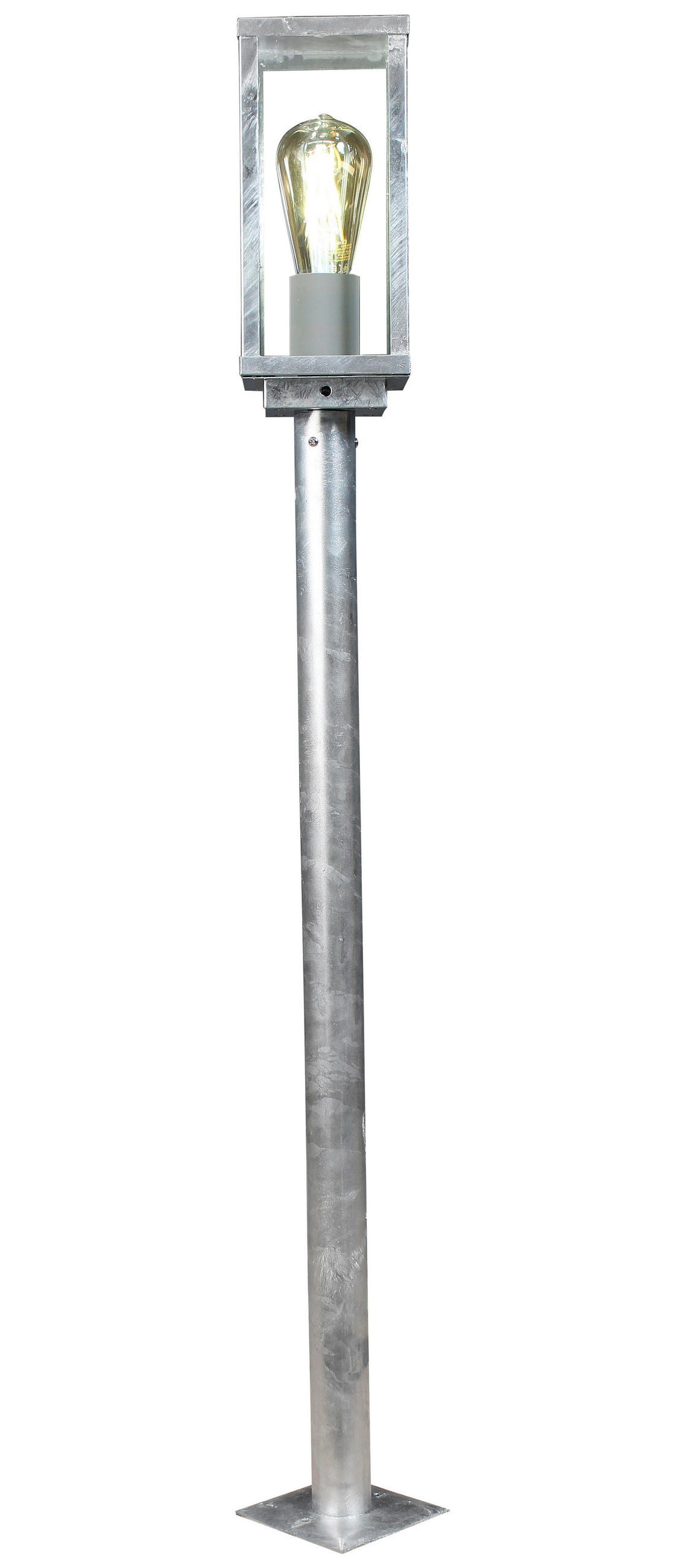 WEGELEUCHTE Karo   - Klar/Zinkfarben, Basics, Glas/Metall (100/11/11cm)