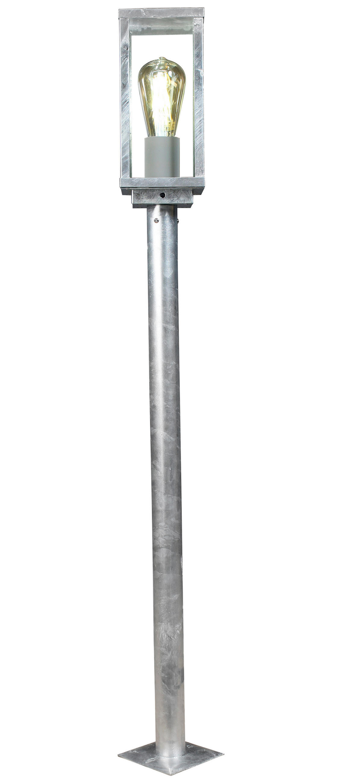 WEGELEUCHTE Karo   - Klar/Zinkfarben, Basics, Glas/Metall (100/11/11cm)