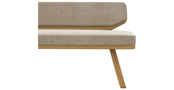 SITZBANK 190/80/52 cm Flachgewebe Eichefarben, Beige Eiche massiv  - Eichefarben/Beige, Basics, Holz/Textil (190/80/52cm) - Carryhome